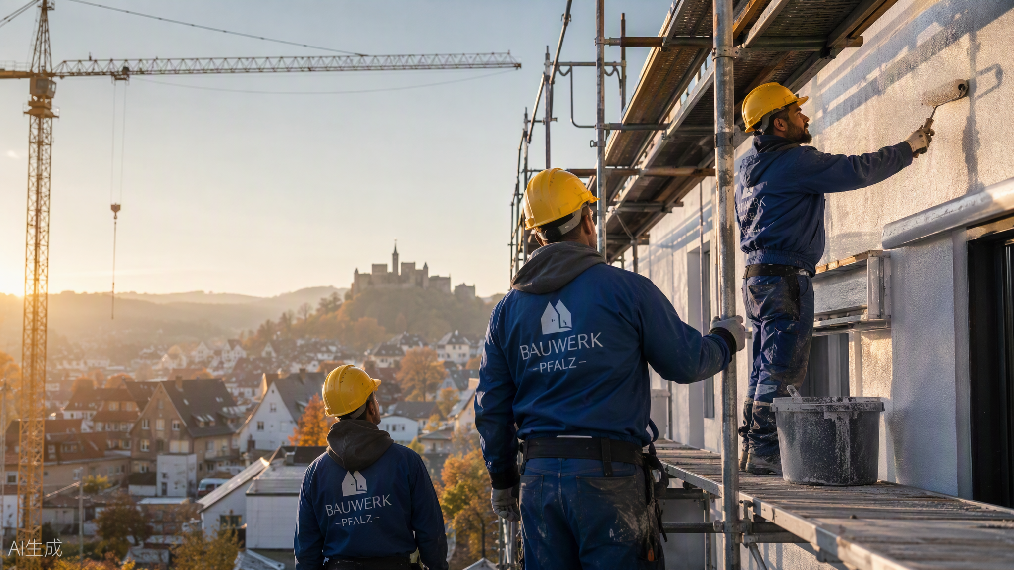Bauteam von Kreutzer Bau auf einer Baustelle